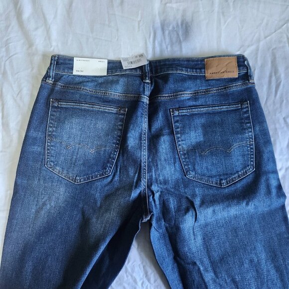 American Eagle Airflex + Men's Jeans 36 x 32 Slim Straight Denim New - Picture 6 of 10